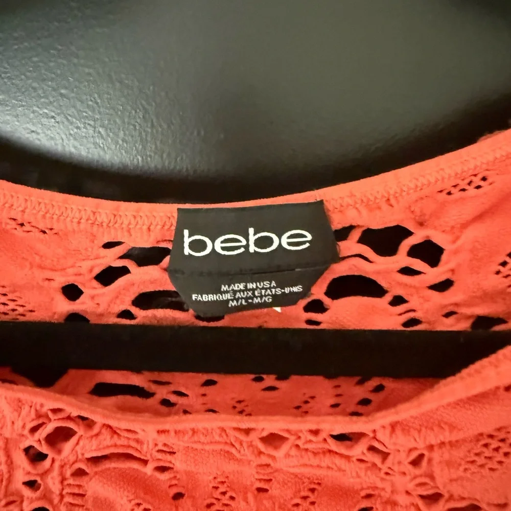 Bebe Vibrant Coral Mini Dress - Picture 2 of 3